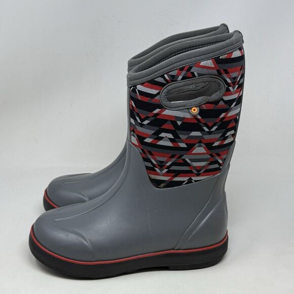 Bogs Classic II Mountain Geo Waterproof Boots Kids Girls Boys Size 4 Gray - Picture 2 of 15